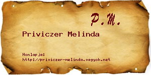Priviczer Melinda névjegykártya