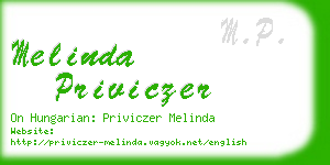 melinda priviczer business card
